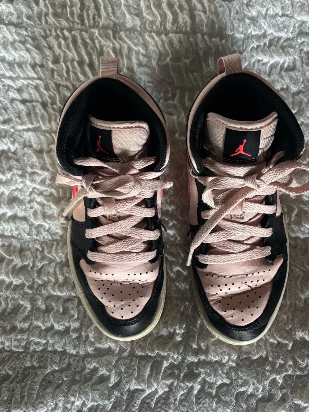 Nike Pink &Black Air Jordan 1 Mid high tops size 1 youth